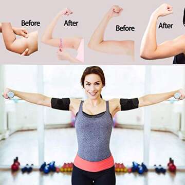 PHIONXEI Arm Trimmers For Women Flabby Arms Plus Size,1 Pair Sweat Bands Arm Shapers Sleeves With Pocket