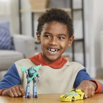 Transformers EarthSpark Cyber-Combiner Bumblebee and Mo Malto Robot Action Figures, Interactive Toys for Boys and Girls Ages 6 and Up