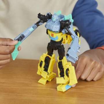 Transformers EarthSpark Cyber-Combiner Bumblebee and Mo Malto Robot Action Figures, Interactive Toys for Boys and Girls Ages 6 and Up