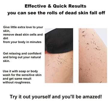 Lineexem Exfoliating Glove - Black - Removes Unwanted Dead Skin, Dirt And Grime.great For Self-tanning Preparation,exfoliating Mitts At Home,made Of 100% Viscose Fibe (2pcs)