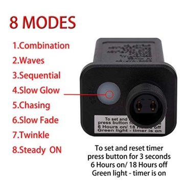 AWQ 100LED 81 FT C9 Christmas String Lights Plug in Fairy Twinkle String Lights 8 Modes Timer Function Waterproof Extendable for Indoor Outdoor Wedding Party Christmas Decoration (100, Multicolor)