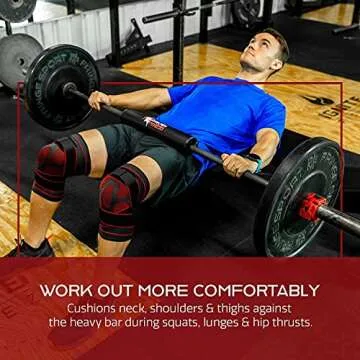 Dark Iron Fitness Barbell Pad - Extra Thick Support for Lifting