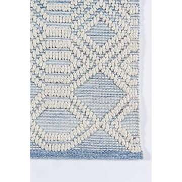 Momeni Hermosa Geometric Hand Woven Light Blue Area Rug 7'9"" X 9'9""" (HRM-1)
