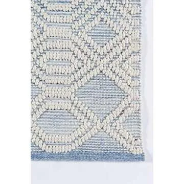 Momeni Hermosa Geometric Hand Woven Light Blue Area Rug 7'9"" X 9'9""" (HRM-1)