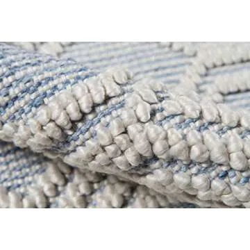 Momeni Hermosa Geometric Hand Woven Light Blue Area Rug 7'9"" X 9'9""" (HRM-1)
