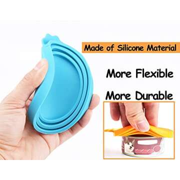 Comtim Pet Food Can Cover Silicone Can Lids for Dog and Cat Food(Universal Size,One fit 3 Standard Size Food Cans) (Blue/Purple)