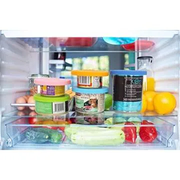 Comtim Pet Food Can Cover Silicone Can Lids for Dog and Cat Food(Universal Size,One fit 3 Standard Size Food Cans) (Blue/Purple)