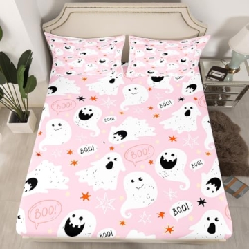 Feelyou Halloween Fitted Sheet Set for Kids and Fun Decorations