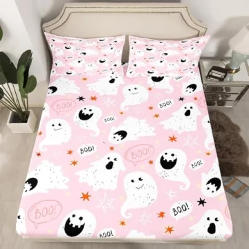 Feelyou Halloween Fitted Sheet Set for Kids and Fun Decorations