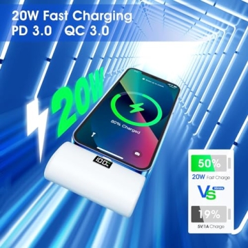 LEEMC Portable iPhone Charger Power Bank - 6000mAh Fast Charging