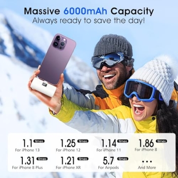 LEEMC Portable iPhone Charger Power Bank - 6000mAh Fast Charging