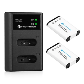 FirstPower NP-BX1 Battery 2-Pack & Dual USB Charger for Sony Cameras