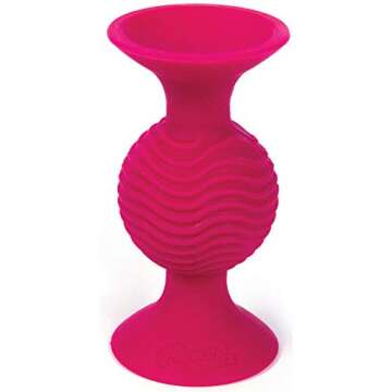 Fat Brain PipSquigz Bundle - 6 Piece Baby Rattle Suction Cup Toys, BPA-Free Sensory Toy Set with Storage Bag - Silicone Bath Toys