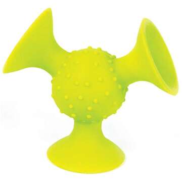 Fat Brain PipSquigz Bundle - 6 Piece Baby Rattle Suction Cup Toys, BPA-Free Sensory Toy Set with Storage Bag - Silicone Bath Toys