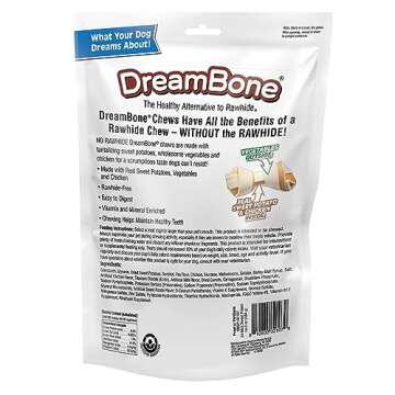 DreamBone Mini Chews With Real Sweet Potato, Rawhide-Free Chews For Dogs, 24 Count