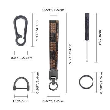 Stylish OHKYOOT Leather Car Keychain with Carabiner Clip