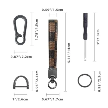 Stylish OHKYOOT Leather Car Keychain with Carabiner Clip