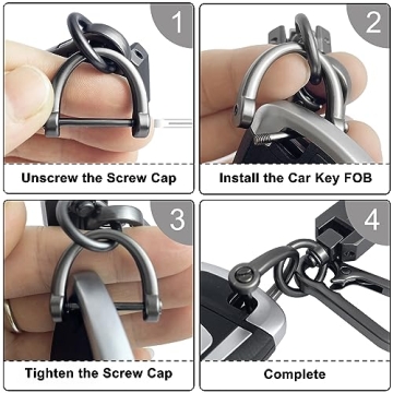 Stylish OHKYOOT Leather Car Keychain with Carabiner Clip