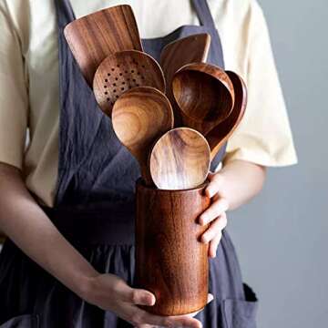 Handcrafted Teak Kitchen Utensils for Cooking & Serving