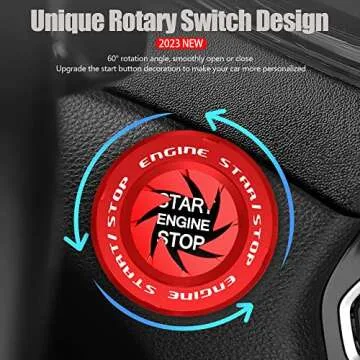 Stylish Rotary Push Start Button Cover for Cars and Motorcycles