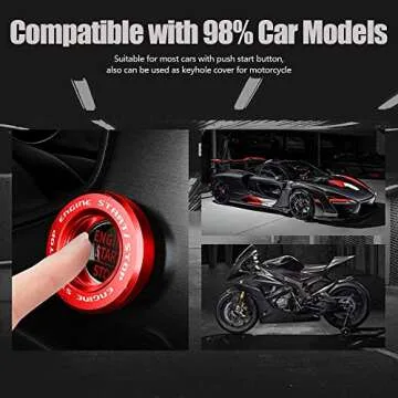 Stylish Rotary Push Start Button Cover for Cars and Motorcycles