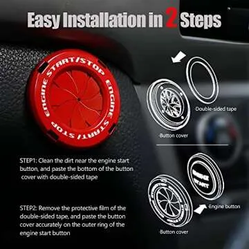 Stylish Rotary Push Start Button Cover for Cars and Motorcycles
