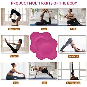 GoYonder Yoga Knee Pads 2 Pack, Yoga Knee Cushion Thick, Exercise Pads for Knees Elbows Wrist Hands Head Foam Pilates Kneeling pad