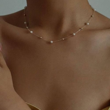 Rumgey 18K Gold Plated Pearl Necklaces for Women