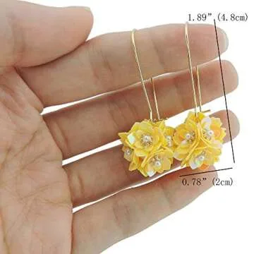Elegant Handmade Flower Dangle Earrings for Women