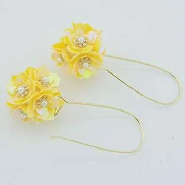 Elegant Handmade Flower Dangle Earrings for Women