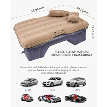 HIRALIY Car Air Mattress for Comfortable Travel Sleeping