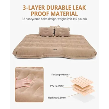 HIRALIY Car Air Mattress for Comfortable Travel Sleeping