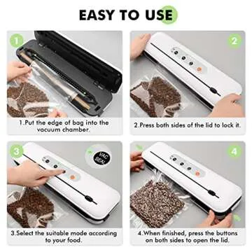 Toprime Vacuum Sealer Machine VS6611, 80Kpa Powerful Food Sealer Built-in Cutter with Sealing Bag and Hose, Vacuum Air Sealing System for Seal a Meal and Sous Vide, White