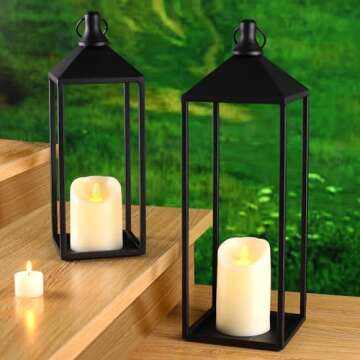 MATAHUM Modern Lanterns Set - Elegant Indoor & Outdoor Decor