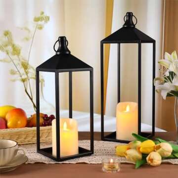 MATAHUM Modern Lanterns Set - Elegant Indoor & Outdoor Decor