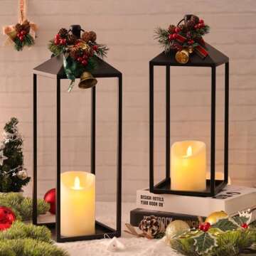 MATAHUM Modern Lanterns Set - Elegant Indoor & Outdoor Decor
