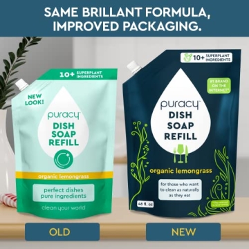 Puracy Natural Dish Soap Refill - Gentle Eco-Friendly Cleaning