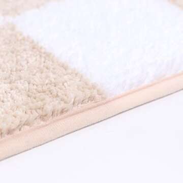 Modminzen Checkered Bath Mat for Bathroom – Checked Shower Mat Non Slip, Tufted, Microfiber, Ultra Absorbent, Fade Resistant. Great Gift Idea, Cute Bath Rug in Popular Colors