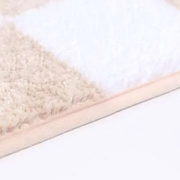 Modminzen Checkered Bath Mat for Bathroom – Checked Shower Mat Non Slip, Tufted, Microfiber, Ultra Absorbent, Fade Resistant. Great Gift Idea, Cute Bath Rug in Popular Colors