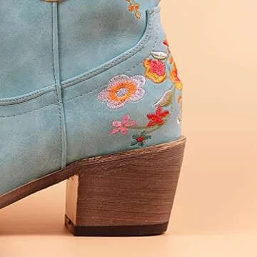 Cowgirl Boots for Women - Vintage Flower Embroidery Style