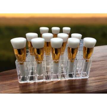 FAJ Lipgloss Organizer, Acrylic Makeup Holder for Vanity, Drawer Storage, Cosmetics Pallets Countertop Clear Storage (27 spaces)