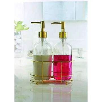 Circleware Duo Dispenser Set in Metal Caddy - Stylish & Versatile
