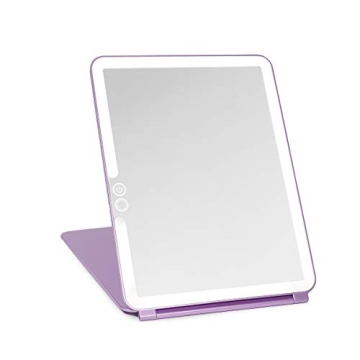 LUNA London Eclipse LED Lighted Travel Vanity Makeup Mirror | 3 Colour Light, Compact, Portable, Lig...