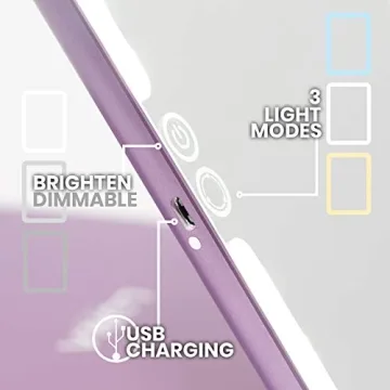 LUNA London Eclipse Travel Makeup Mirror with Dimmable LED Lights