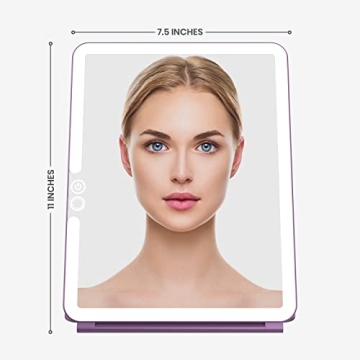 LUNA London Eclipse Travel Makeup Mirror with Dimmable LED Lights