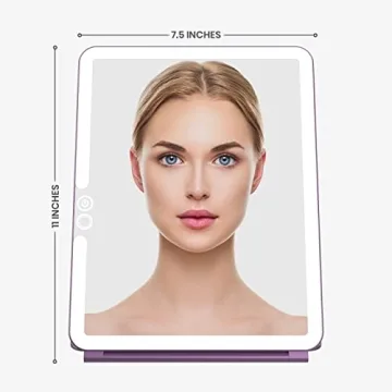 LUNA London Eclipse Travel Makeup Mirror with Dimmable LED Lights