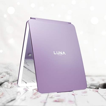 LUNA London Eclipse Travel Makeup Mirror with Dimmable LED Lights