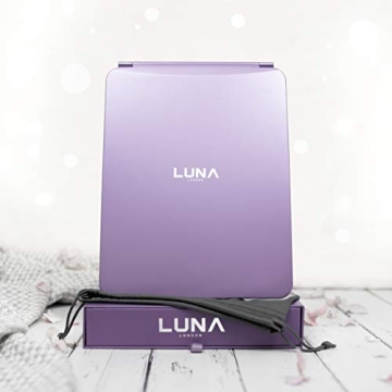 LUNA London Eclipse Travel Makeup Mirror with Dimmable LED Lights