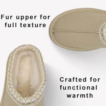 Women's Slippers Platform Short Ankle Boot,Winter thick plush warm down snow boots,Fur Fleece Lined Sneakers House slippers Anti-Slip Boot For Outdoor