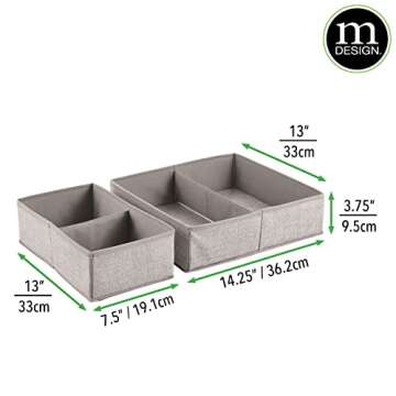 mDesign Fabric Drawer Organizer Bins – Perfect for Kids' Essentials